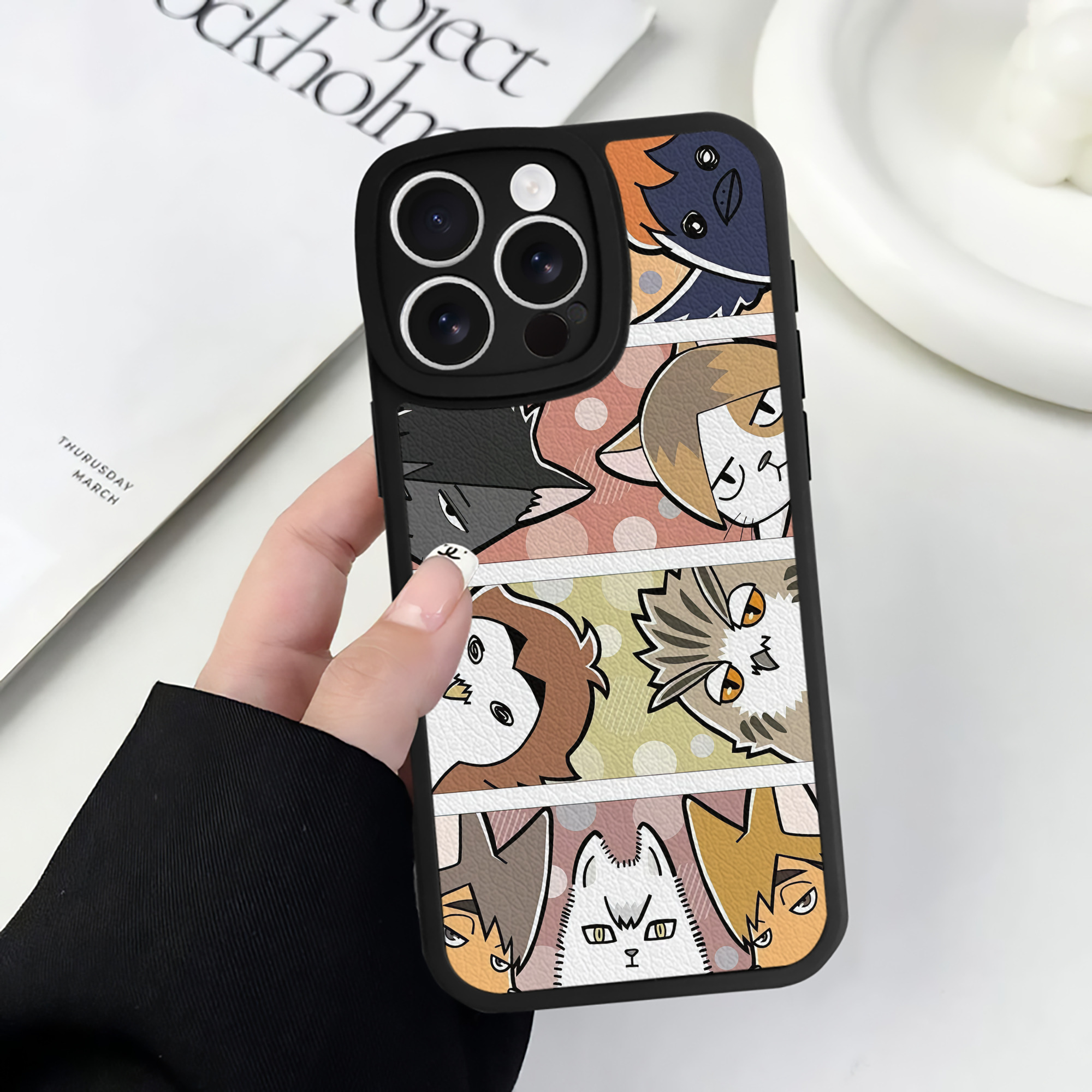 （画像用） ハイキュー!! Haikyu!! 【iPhone 16シリーズ対応】シリコンスマホケース（レザー調） 材質：シリコン